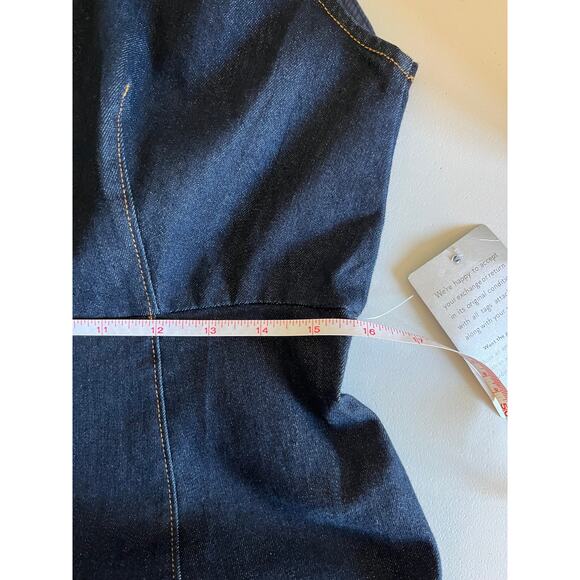 NWT Zoe and Claire Denim Midi Dress A-Line Dark Wash XL Long Modest Sleeveless - Picture 11 of 16